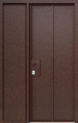 Входная металлическая дверь Амега Универсал (с глухарем, металл/без накладки) 1 замок 2мм металл (Антик медь + Металл)
