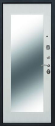 Входная металлическая дверь Феррони 10 см Толстяк Серебро зеркало макси 2 замка мм металл (Антик серебро + МДФ с зеркалом)