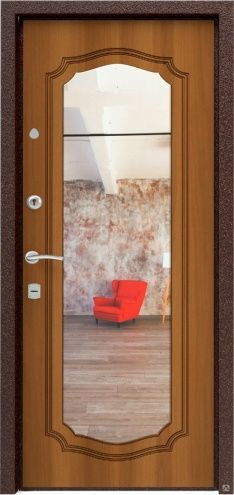 Амега Входная дверь Эталон с зеркалом, арт. 0001244 - фото №1